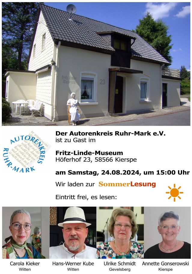 Sommer-Lesung-Kierspe-Fritz-Linde-Museum-Plakat